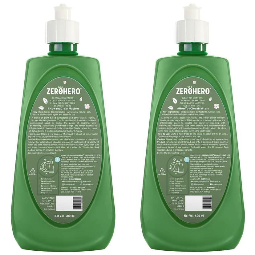 PureCult Dishwash Liquid 500 ml Combo (Pack of 2) | with Sweet Orange & Lemon Citrus view 2