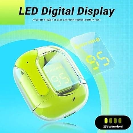 Wireless Earbuds with LED Display Case – Noise Cancelling, Touch Control, Long Battery Life, Bluetooth 5.3 Earphones ( Multi Color ) view 2