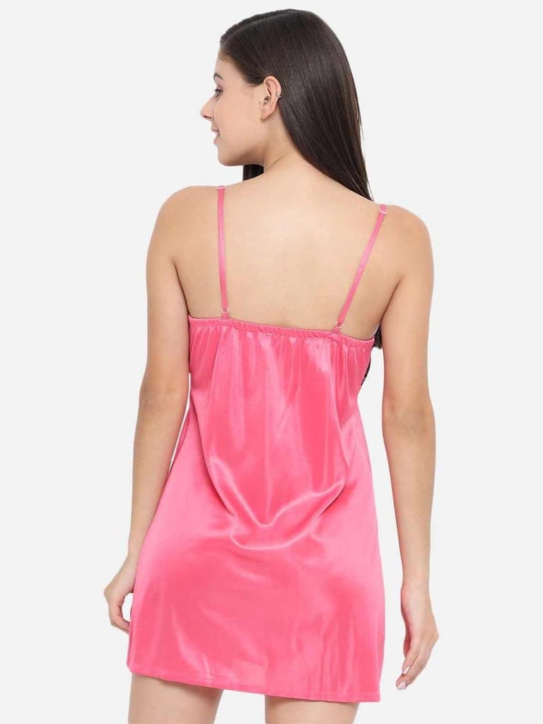 Hot Bridal Honeymoon Babydoll and Bikini Dress-Pink-B40R view 2
