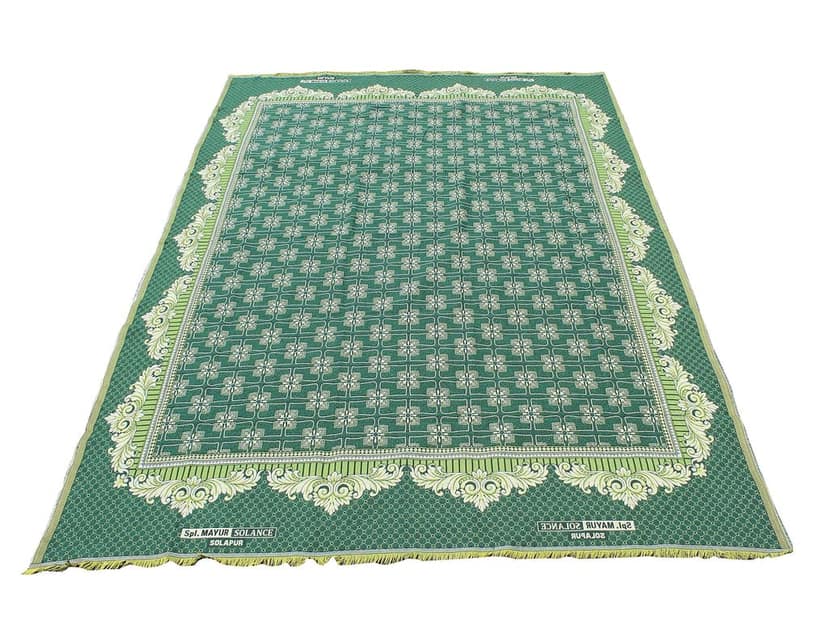 Solance Cotton Mayur Pankh Solapuri Chaddar (Extra Large Double, Green) view 2