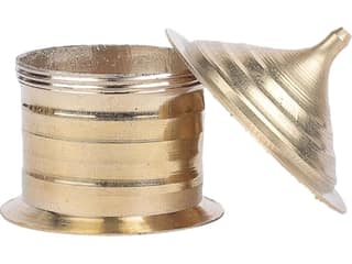 Aatm Brass Meenaar Sindoor Dani - Handcrafted Kumkum Box for Chandan, Haldi and Roli - 1.5-Inch Pooja Dabbi - Ideal for Wedding and Festive Gifting
