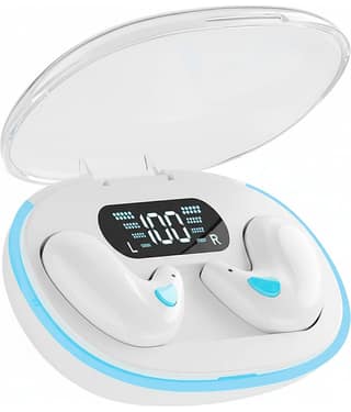 VEHOP S55 OWS Bluetooth Open Ear Wireless Sleeping Earbuds, BT5.4 Headphones, Button Control & Type-C Fast Charging, ENC Call Noise Reduction, Ideal for Sleeping, Meditation and Entertainment.