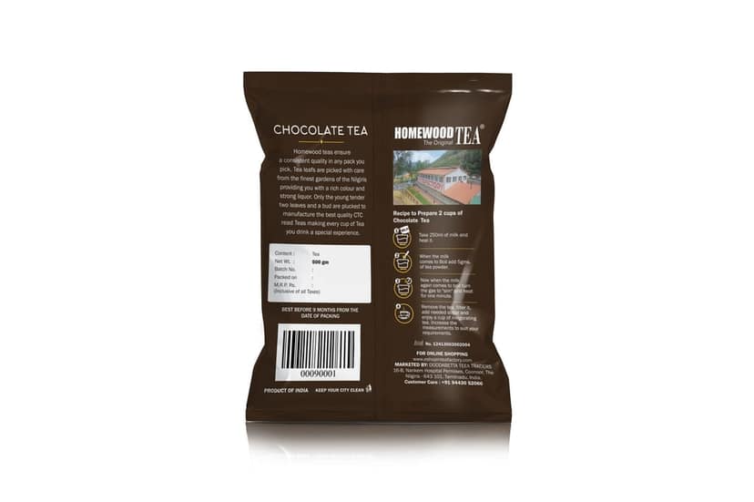 Ooty Homewood Chocolate Tea - Rich, Aromatic, and Delicious Black Tea Powder from Nilgiris view 2