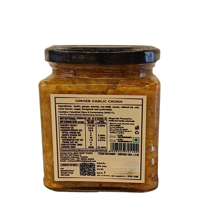 Maa Craft Ginger Garlic Chukh | Himachali Chukh Chutney | Spicy Ginger Garlic Sauce | Traditional Himalayan Chutney | No Preservatives | 300g view 2