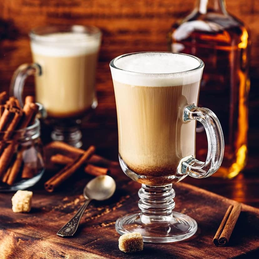 Irish Glass Tea Coffee Glass Mug Irish Latte Cups Milkshake Falooda & Juice Cappuccino and Hot Chocolate Mugs with Handle Clear Glasses Mugs Milk Hot Beverages(250 ML) view 2