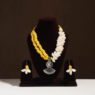 Multicolor - Handmade German Silver Shell Necklace Set 10