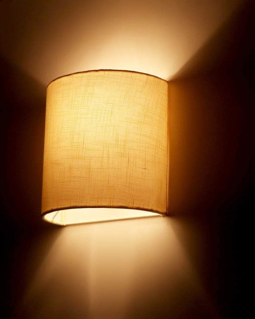 Light Angle Handmade Fabric Wall Lamps Shade for Home (Beige-D Shape) view 2