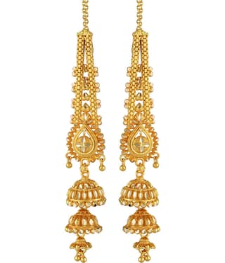 Vighnaharta Gold Jhumki Earrings ( Pack of 1 )
