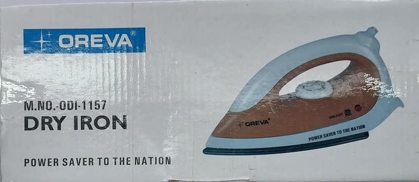 OREVA DRY IRON 1000WATTS ODI-1157 230V 50Hz LIGHT WEIGHT FABRIC FRIENDLY IRON (1 YEAR WARRANTY) view 2