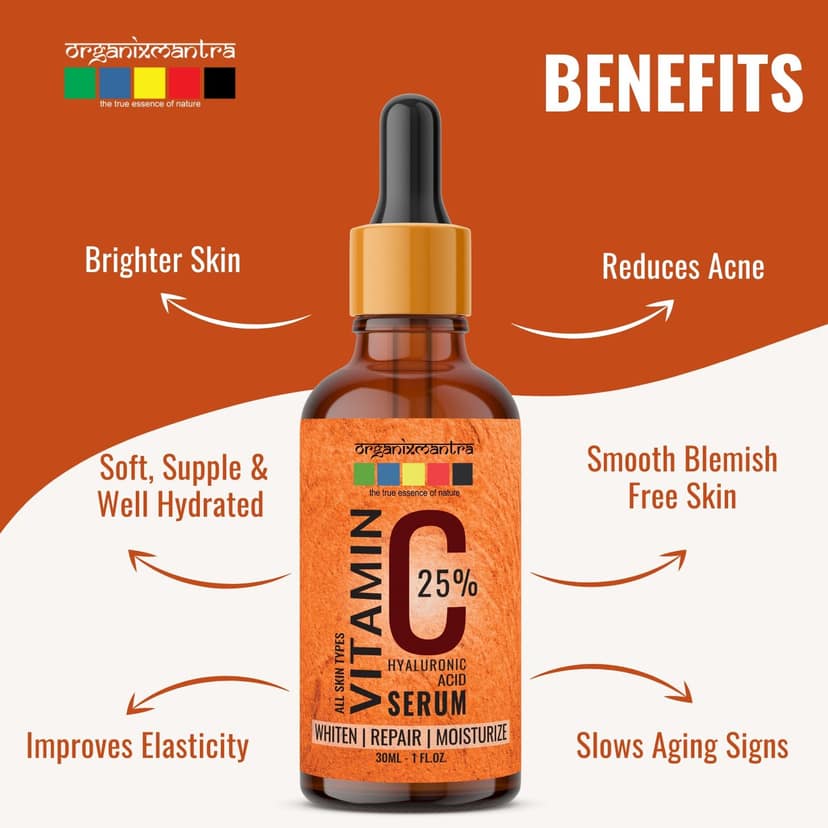 Organix Mantra Vitamin C Serum 25% Vitamin B3, Skin Brightening, Hydrating, 30ML view 2