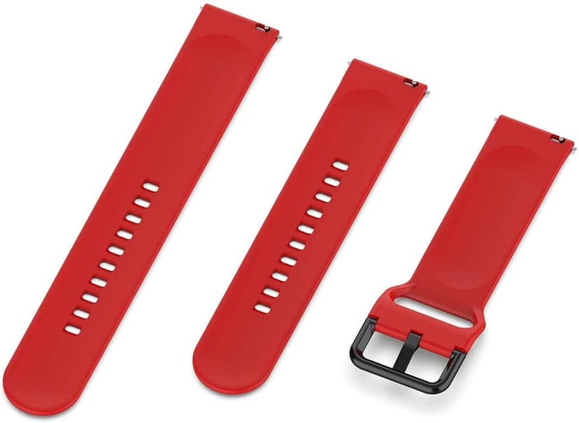 Exelent Silicone 19mm Replacement Band Strap with Metal Buckle Compatible with Smart Watch Red view 2