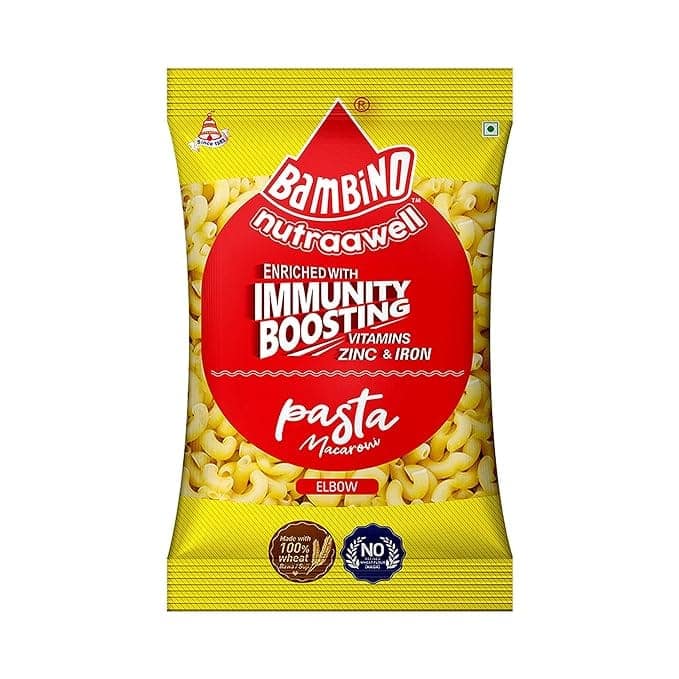 Bambino | Pasta Macaroni with PEP | Enriched with Immunity Boosting | Elbow | 900 gm Each | Pack of 2 | 1800 Gm Pack view 2