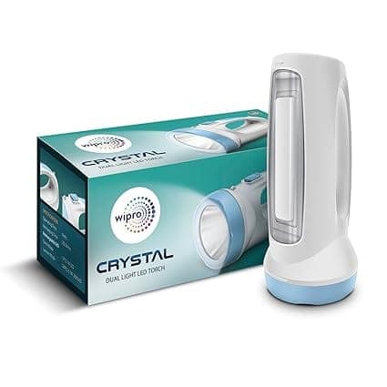 Crystal Multi Functional Emergency LED Torch Cum Lantern|Emergency Light with Ergonomic Design |Li Ion battery (White), Pack of 1 view 2