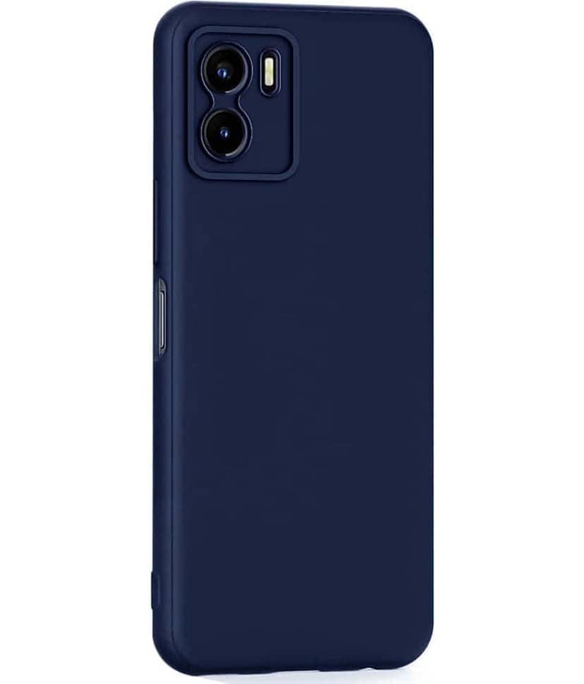 ZAMN - Blue Silicon Plain Cases Compatible For Vivo Y15S ( Pack of 1 )