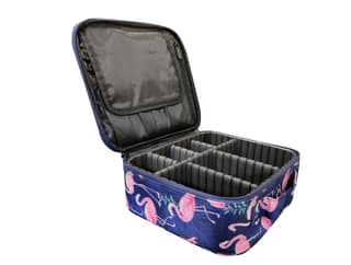 House of Quirk Makeup Box/Cosmetic Storage Case With Adjustable Compartment - Dark Blue Flamingo,W-22 Cm House of Quirk Makeup Box/Cosmetic Storage Case With Adjustable Compartment - Dark Blue Flamingo,W-22 Cm - Dark Blue Flamingo