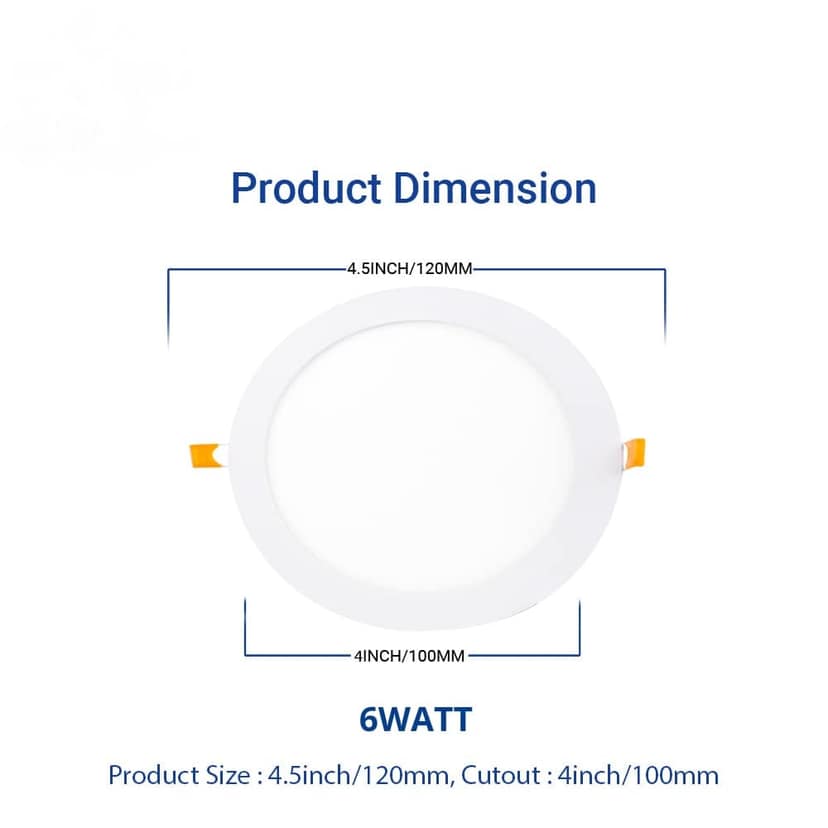 Multi Traders LED Round False Ceiling Conceal Panel Light for POP Color-Warm White view 2