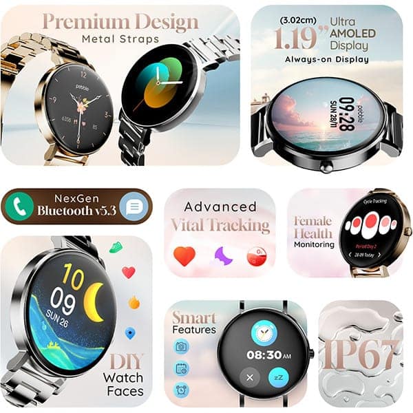 Pebble Vienna 1.27″ HD Display Bluetooth Calling Smartwatch view 2