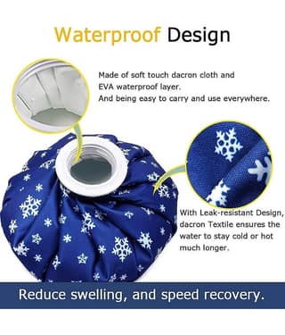 Dustnshine Reusable Ice Bag & Hot Water Bag for Injuries, Hot & Cold Therapy and Pain Relief 9 Inch -Multi colour (Pack Of 1)