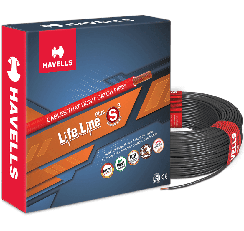 HAVELLS LIFE LINE PLUS S3 HRFR CABLES 2.5MM 90MTR LENGTH COPPER WIRE (100% ORIGINAL) view 2