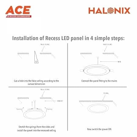 18W ACE 6500K Cool White Round led Recess downlighter | Pack of 2 | Cut Out: 8 inch | LED Ceiling Light for Home and Hall view 2