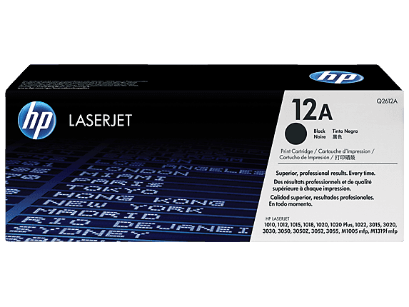 HP 12A Black Original LaserJet Toner Cartridge, Q2612A HP LaserJet M1005 1010 & 1020 Printer , 3015, 3020, 3030, 3050, 3050z, 3052, & 3055 All-in-One Printer Series view 2