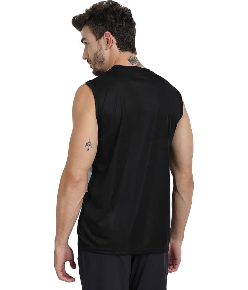 FTX Polyester Regular Fit Colorblock Sleeveless Men's Round T-Shirt - Blue ( Pack of 3 ) view 2