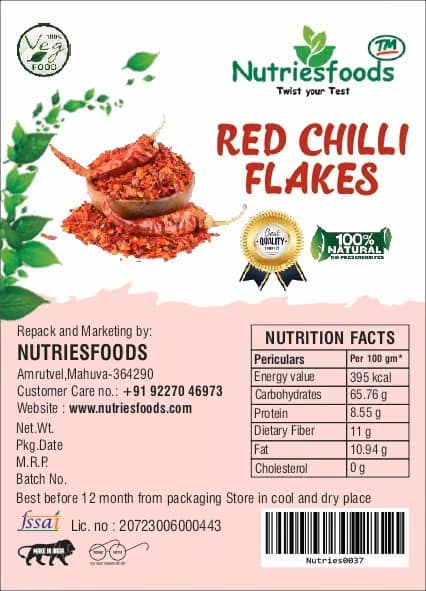 Nutriesfood Pizza Cut Red Chilli Flake 100gm – Premium Quality, Hot & Spicy view 2
