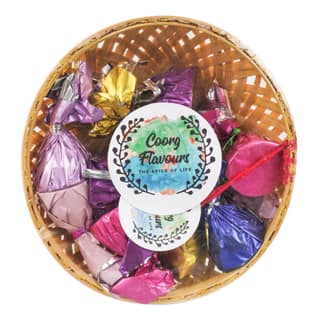 HOMEMADE COORG CHOCOLATES IN BAMBOO BASKET NO 3