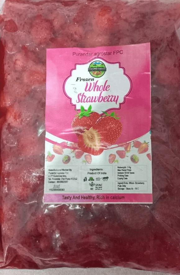 Purandar Frozen Whole Strawberry - 1 kg