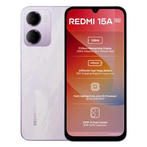 REDMI 15A (Amaze Purple, 4GB RAM, 128GB Storage)