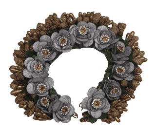 Silver & Gold Floral Bun Hair Accessory