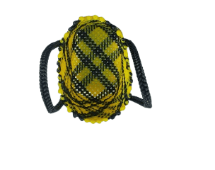 Black and Yellow Handwoven large Bag with Double Handles view 2