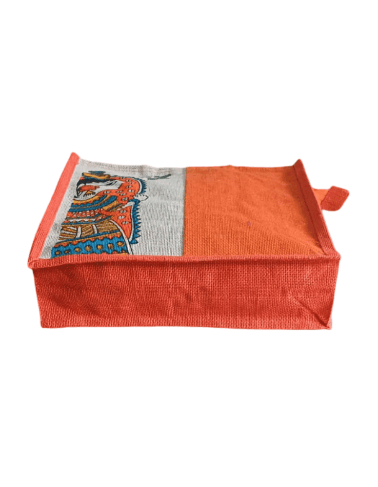 Jute Shopping Bag with Zipper and Reinforced Handles view 2
