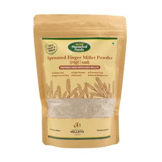 Sprouted Finger Millet Powder (Ragi Flour)500g | Natural & Stone-Ground | Gluten-Free | High Calcium & Fiber | 500g