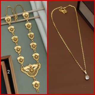 New High gold plated peacock designer neckless for girls and women's (RK_PN-2) & CHAIN-PENDANTS necklaces & chains (COMBO PACK OF 2 PIC)