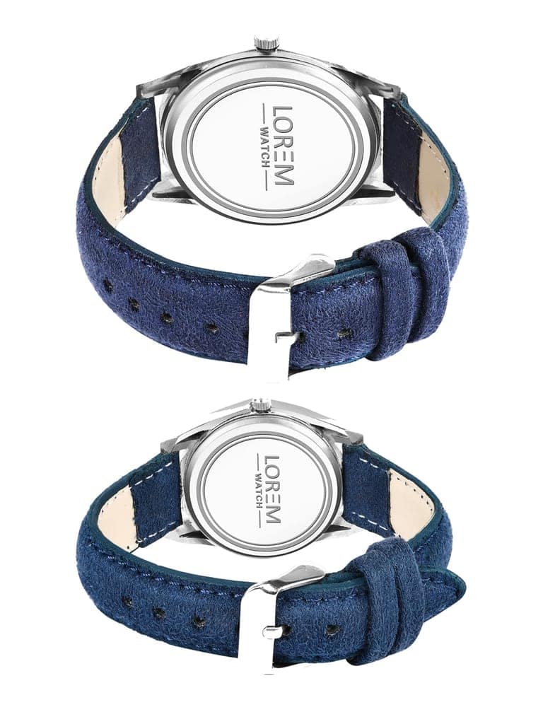 LOREM Stylish 3D Embossed Analog Watch Pair-UF view 2