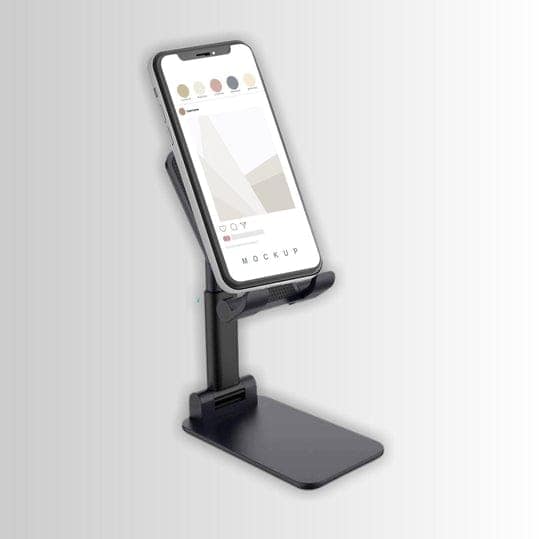 FOLDABLE MOBILE STAND WITH ANGLE ADJUSTABLE DESKTOP TABLE MOBILE HOLDER view 2