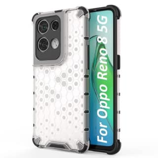 Faircost for Oppo Reno 8 5G Hybrid Shockproof Back Cover Hard Outside Soft Inside- (Polycabonate::Transparent)