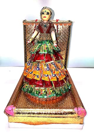 Aam Aadmi Party Orange Candy Wrapper Doll in Golden Box