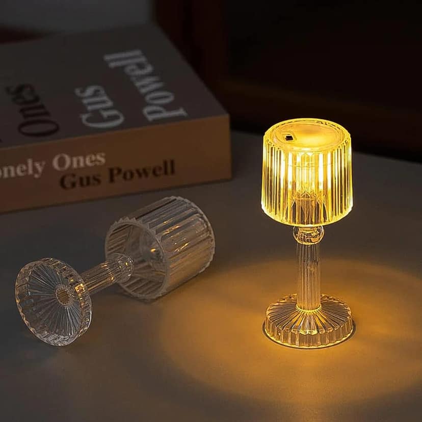Mini Acrylic LED Desk Lamps Table Lamp Portable Crystal, Diwali (1 Pc / Small) view 2