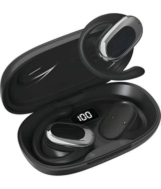 COREGENIX S300 OWS Open Ear TWS Earbuds | 60 Hrs of Playtime | Bluetooth v5.4 with AI-ENC | Skin Friendly Ear Hook | Environmental Awareness | 45ms Low Latency Gaming | IPX5 Water & Sweat Resistant