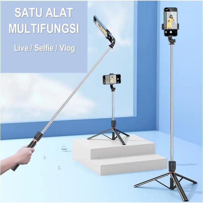 SVAPI Universal Mobile Tripod Stand with Adjustable Phone Holder | Lightweight & Portable Tripod for Video Recording, Photography, Reels, Vlogging & Live Streaming | Compatible with All Smartphones (Black) view 2