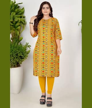 AMTHI Cotton Blend Printed Straight Women's Kurti - Pink ( Pack of 1 )
