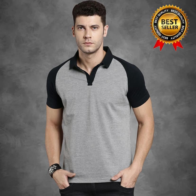 Cotton Polo Neck T-shirt view 2
