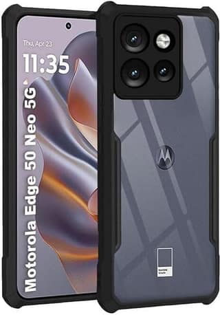 PLUGTECH Slim Shockproof Case | Matte Black Soft | Drop Protection | Precise Cutouts | Premium Mobile Cover for Moto Edge 50 Neo