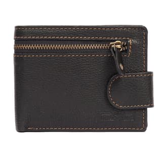 Vital King Men Travel Black Genuine Leather RFID Wallet (11 Card Slots)