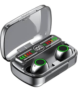 VEhop M100 with Power Bank Bluetooth True Wireless (TWS) In Ear 30 Hours Playback Comfirtable in ear fit IPX4(Splash & Sweat Proof) Black