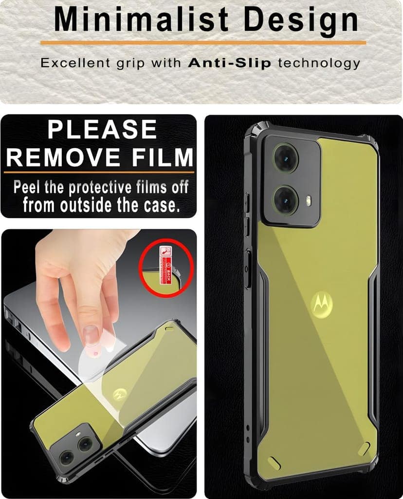 PLUGTECH Slim Shockproof Case | Matte Black Soft | Drop Protection | Precise Cutouts | Premium Mobile Cover for Moto E32S view 2