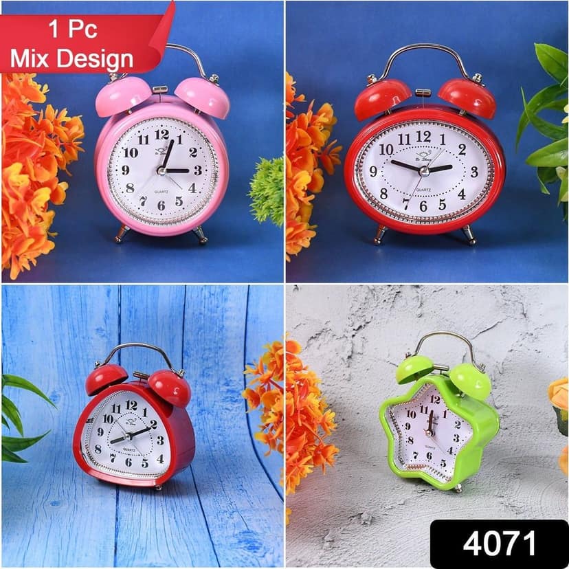Mini Cute Alarm Clock Small Kids and Students (Mix Design & Color / 1 Pc) view 2