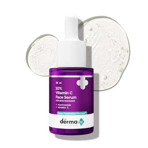 The Derma Co 10% Vitamin C Face Serum with 5% Niacinamide, Powered by Deep Penetration Formula | Fades Dark Spots | Reduces Pigmentation | Boosts Collagen | Brightens Skin | All Skin Types | 30 ml The Derma Co 10% Vitamin C Face Serum with 5% Niacinamide view 2